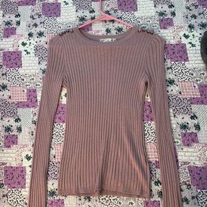 Pink Republic Ribbed Knit Top - Mauve